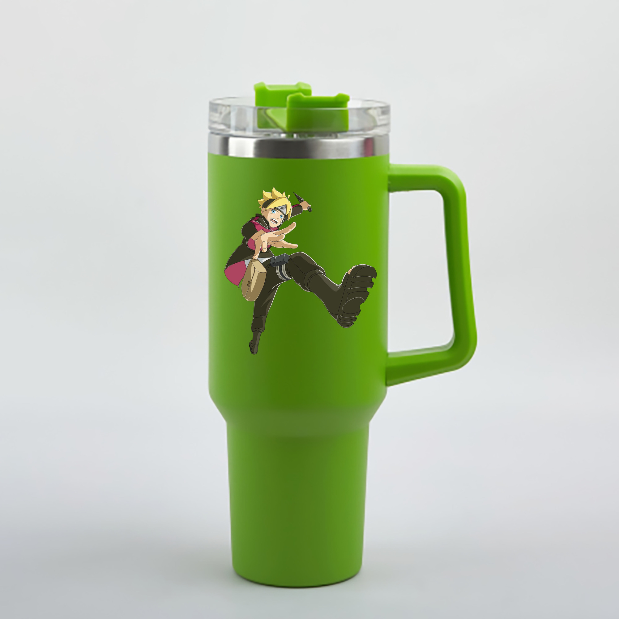 （画像用） NARUTO -ナルト- うずまき ボルト Uzumaki Boruto 1200mL車用タンブラー - クリスタルステッカー（プラスチックストロー付き）